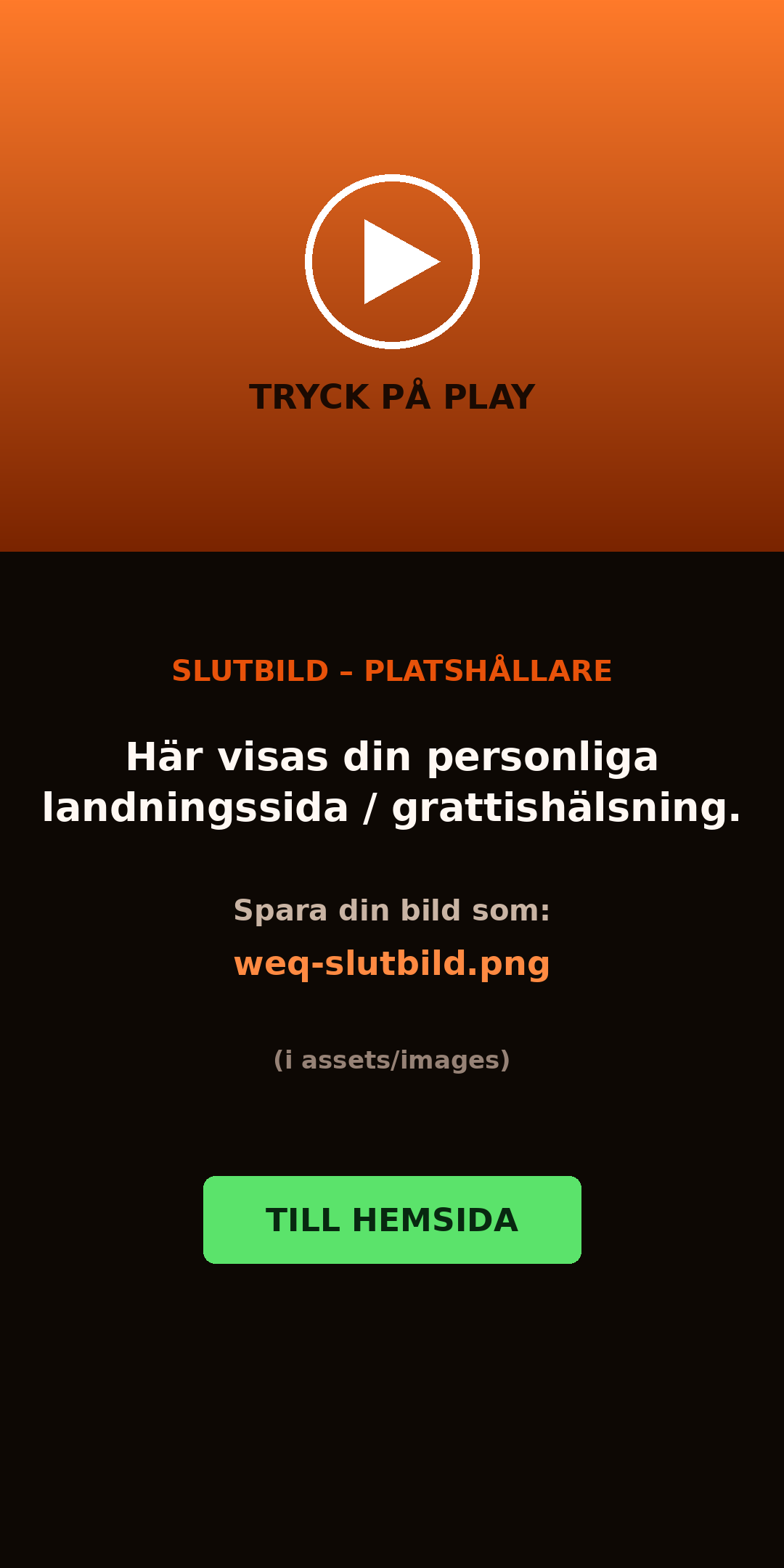 Personlig grattishälsning från WEQ
